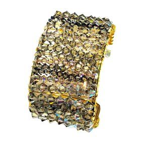 Sugar Gay Isber Swarovski Crystals Chunk Cuff Handmade Contemporary Jewelry